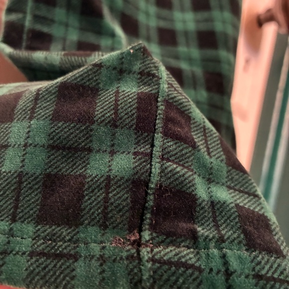 Talbots Teal/Black Plaid Velveteen Plaid Straight Leg Pants - Picture 9 of 13